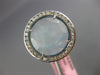 ESTATE LARGE 4.52CT DIAMOND & AAA BLUE QUARTZ 14KT WHITE GOLD OPEN FILIGREE RING