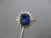 ESTATE WIDE 2.21CT DIAMOND & AAA SAPPHIRE PLATINUM FLOWER ENGAGEMENT RING #26327