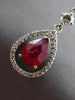ESTATE 4.30CT DIAMOND & AAA RUBY 14KT WHITE GOLD 3D CHANDELIER EARRINGS #24574