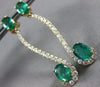 ESTATE LARGE 3.48CT DIAMOND & AAA EMERALD 14KT YELLOW GOLD 3D INFINITY EARRINGS