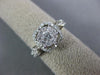 ESTATE WIDE 1CT DIAMOND 14KT WHITE GOLD 3D CLUSTER SQUARE HALO ENGAGEMENT RING