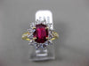 ESTATE 1.99CT DIAMOND & AAA RUBY PLATINUM 18KT Y GOLD ENGAGEMENT RING E/F VVS-VS