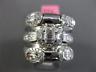 ESTATE EXTRA LARGE 2.30CT DIAMOND 18KT WHITE GOLD THREE ROW ETOILE COCKTAIL RING