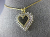 ESTATE .60CT DIAMOND 14KT YELLOW GOLD 3D OPEN HEART FLOATING LOVE PENDANT #26540