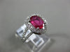 ESTATE 1.3CT DIAMOND & AAA RUBY 14K WHITE GOLD CLASSIC OVAL HALO ENGAGEMENT RING