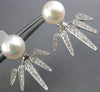 ESTATE .33CT DIAMOND & AAA SOUTH SEA PEARL 14KT WHITE GOLD SPIKE JACKET EARRINGS