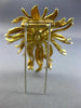 ESTATE LARGE .40CT DIAMOND 18K WHITE & YELLOW GOLD 3D FLOWER SUNBURST PIN BROOCH