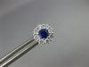ESTATE .85CT DIAMOND & AAA SAPPHIRE 18K WHITE GOLD CLASSIC FLOWER STUD EARRINGS
