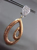 ESTATE LARGE 1.0CT DIAMOND 18KT WHITE & ROSE GOLD LOVE KNOT PEAR SHAPE EARRING