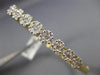 ESTATE WIDE 2.07CT DIAMOND 14KT YELLOW GOLD 3D FLOWER CLUSTER BANGLE BRACELET
