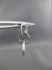 ESTATE .46CT DIAMOND 14K WHITE GOLD 3D CIRCLE & SQUARE HANGING EARRINGS F/G VSSI