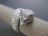 ESTATE LARGE 4.68CT DIAMOND & AAA EMERALD 18KT WHITE GOLD PAVE PANTHER FUN RING
