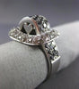 ESTATE WIDE 1CT WHITE & BLACK DIAMOND 14K WHITE GOLD 3D SQUARE HEART LOVE RING