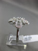 ESTATE LARGE .89CT DIAMOND 14KT WHITE GOLD 3D OPEN FLOWER ETOILE FILIGREE RING