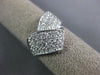 ESTATE WIDE 1.0CT DIAMOND 14KT WHITE GOLD 3D MULTI ROW V SHAPE ANNIVERSARY RING