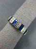 ESTATE 1.24CT DIAMOND & AAA SAPPHIRE 14KT YELLOW GOLD THREE ROW ANNIVERSARY RING