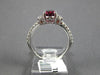 ESTATE 2.21CT DIAMOND & AAA RHODOLITE 14KT WHITE GOLD 3D OVAL ENGAGEMENT RING
