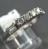 ESTATE .45CT ROUND & BAGUETTE DIAMOND 14KT WHITE GOLD 3D ANNIVERSARY RING #4721