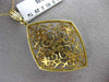 ESTATE EXTRA LARGE 2.29CT DIAMOND 14KT YELLOW GOLD FLOWER HEART FILIGREE PENDANT