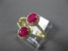 ESTATE WIDE 1.22CT DIAMOND & AAA RUBY 14KT YELLOW GOLD 3D DOUBLE HALO LOVE RING