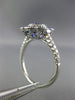 ESTATE 1.91CT DIAMOND & AAA SAPPHIRE 18K WHITE GOLD CLASSIC FLOWER FILIGREE RING