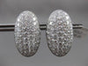 ESTATE LARGE 7.07CTW DIAMOND 18KT WHITE GOLD OVAL FILIGREE PAVE CLIP ON EARRINGS