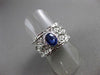 ANTIQUE WIDE 1.01CT DIAMOND & AAA SAPPHIRE 18K WHITE GOLD ETERNITY FILIGREE RING