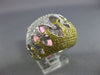 ESTATE LARGE 2.86CT WHITE & YELLOW DIAMOND 18KT TWO TONE GOLD 3D LOVE KNOT RING