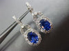 ESTATE 2.58CT DIAMOND & AAA SAPPHIRE 14KT WHITE GOLD OVAL HALO HANGING EARRINGS