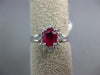 ESTATE 1.42CT DIAMOND & AAA RUBY 18KT WHITE GOLD 3D CLASSIC OVAL ENGAGEMENT RING