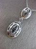 ESTATE LARGE 2.03CT WHITE & BLUE DIAMOND 14KT WHITE GOLD OVAL TEAR DROP PENDANT