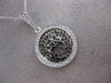 ESTATE .40CT DIAMOND 14KT WHITE GOLD 3D ROUND SHEMA ISRAEL PENDANT & CHAIN 24102