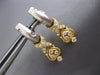 ESTATE .50CT DIAMOND 18KT TWO TONE GOLD 3D CLASSIC HEART HANGING EARRINGS #21907