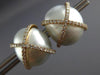 ESTATE EXTRA LARGE .94CT DIAMOND & AAA SOUTH SEA PEARL 18K ROSE GOLD 3D EARRINGS