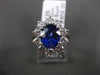 ESTATE 3.13CT DIAMOND & SAPPHIRE 18KT WHITE GOLD 3D OVAL HALO ENGAGEMENT RING