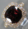 LARGE 4.20CT DIAMOND & AAA RHODOLITE 14KT ROSE GOLD SQUARE HALO ENGAGEMENT RING