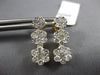 ESTATE 1.59CT DIAMOND 14K 2 TONE GOLD JOURNEY FLOWER SCREW BACK HANGING EARRINGS