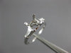 ESTATE .25CT DIAMOND PLATINUM 3D THREE STONE SEMI MOUNT ENGAGEMENT RING #26389