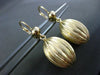 ESTATE WIDE 14KT YELLOW GOLD 3D OVAL MELON SHAPE ELONGATED HANGING EARRINGS