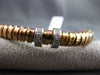 ESTATE WIDE .70CT DIAMOND 14KT WHITE & ROSE GOLD 3D FLEXIBLE BANGLE BRACELET