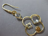 ESTATE LARGE 3.88CT DIAMOND & MULTI GEM 14KT YELLOW GOLD 4 LEAF CLOVER EARRINGS