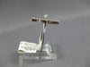 ESTATE .20CT ROUND CUT DIAMOND 14K WHITE GOLD 3D CLASSIC SIDEWAY CROSS LOVE RING