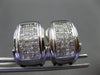 ESTATE WIDE 1.72CT PRINCESS DIAMOND 14K WHITE GOLD 3D MULTI ROW CLIP ON EARRINGS