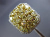 ESTATE EXTRA LARGE 5.43CT WHITE & FANCY YELLOW DIAMOND 18KT 2 TONE GOLD FUN RING