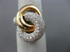 ESTATE EXTRA LARGE 2.07CT DIAMOND 14K WHITE & ROSE GOLD MULTI ROW LOVE KNOT RING