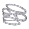 ESTATE LARGE .70CT DIAMOND 18K WHITE GOLD CLASSIC MULTI LEAF TEAR DROP LOVE RING