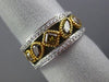 ESTATE 1.25CT MULTI COLOR DIAMOND 14KT WHITE GOLD MILGRAIN MULTI SHAPE FUN RING