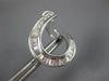 ESTATE LARGE 2.20CT DIAMOND 18KT WHITE GOLD 3D CLASSIC SIDE WAY HOOP EARRINGS