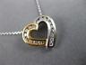 ESTATE .36CT DIAMOND 14KT TWO TONE GOLD 3D HEART CHANNEL FLOATING PENDANT 18857