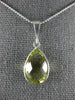 ESTATE 6CT AAA LEMON QUARTZ 14KT WHITE GOLD TEAR DROP PEAR SHAPE BEZEL PENDANT